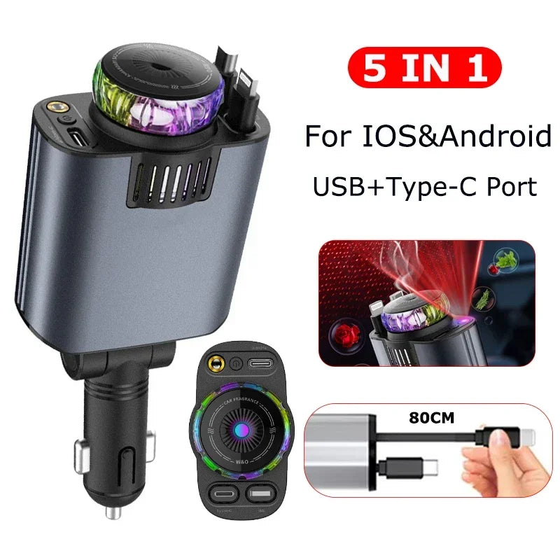 120W Retractable Car Charger